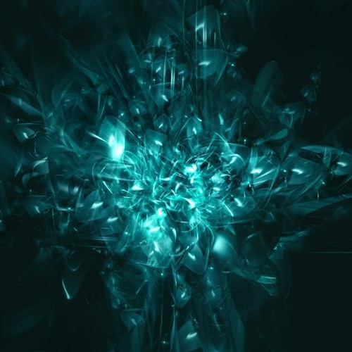 Carátula del álbum Antimateria con fractales verdes sobre fondo negro